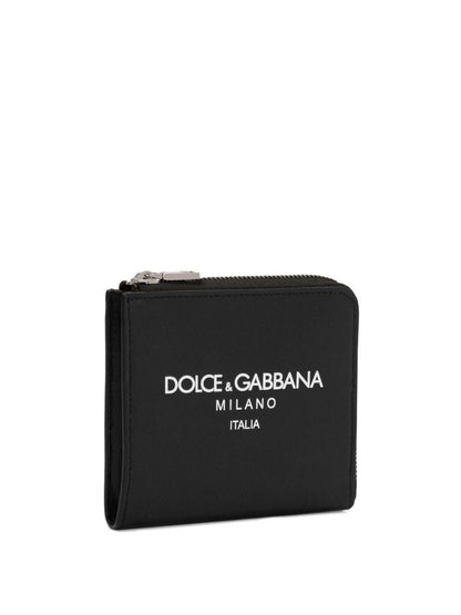 DOLCE &amp; GABBANA Logo Print Leather Mini Wallet