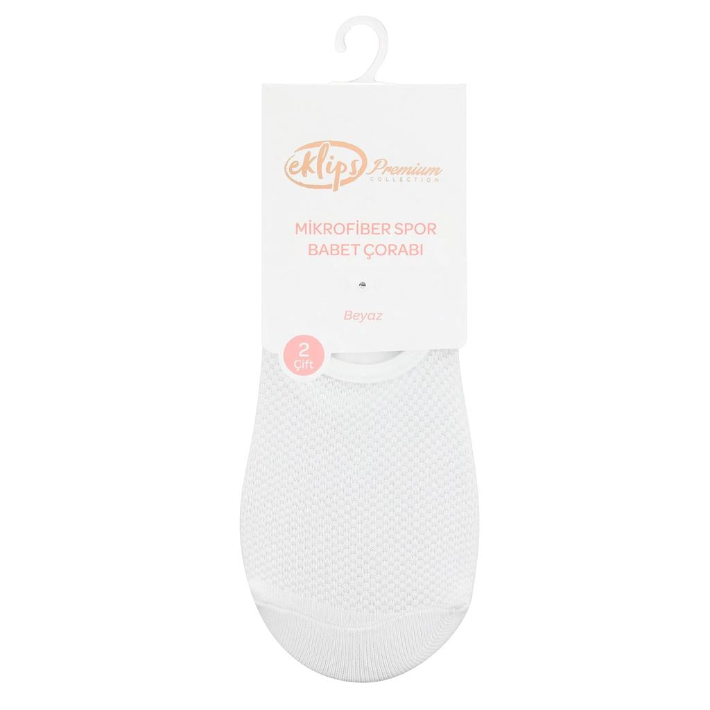 Eklips Premium Micro White No-Show Socks 2-Pack