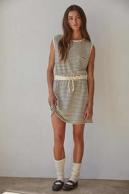 Swen Striped Sleeveless Mini Dress