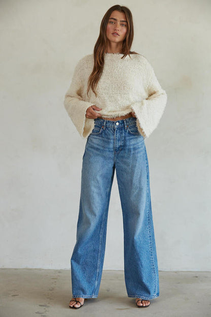 Maybell Sweater Top: Ivory