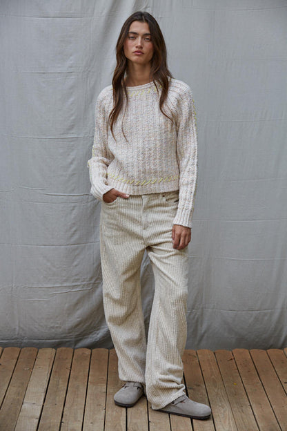 Stitch Charm Sweater: Oatmeal
