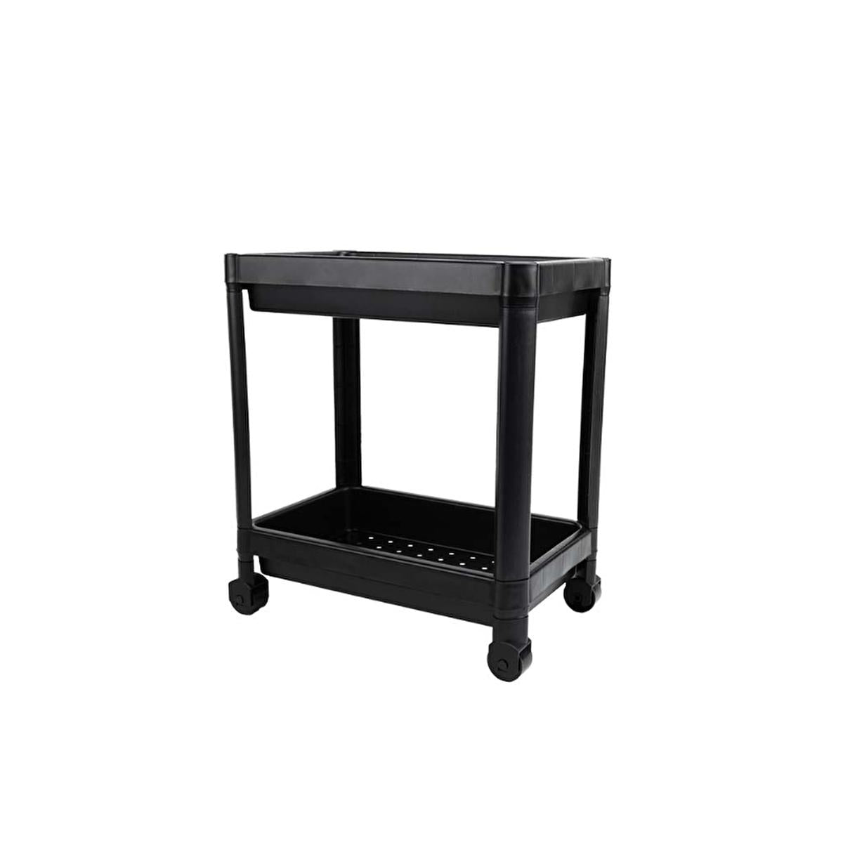 Decobella 2-Tier Wheeled Storage Cart - Kitchen &amp; Bathroom Organizer, Durable Plastic, Easy Assembly