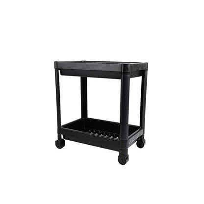 Decobella 2-Tier Wheeled Storage Cart - Kitchen &amp; Bathroom Organizer, Durable Plastic, Easy Assembly