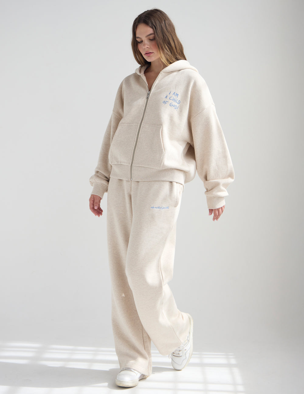 Basics Eggshell Wide Leg Sweatpant