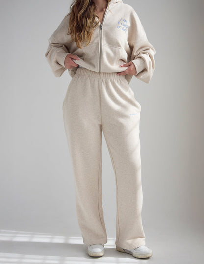 Basics Eggshell Wide Leg Sweatpant