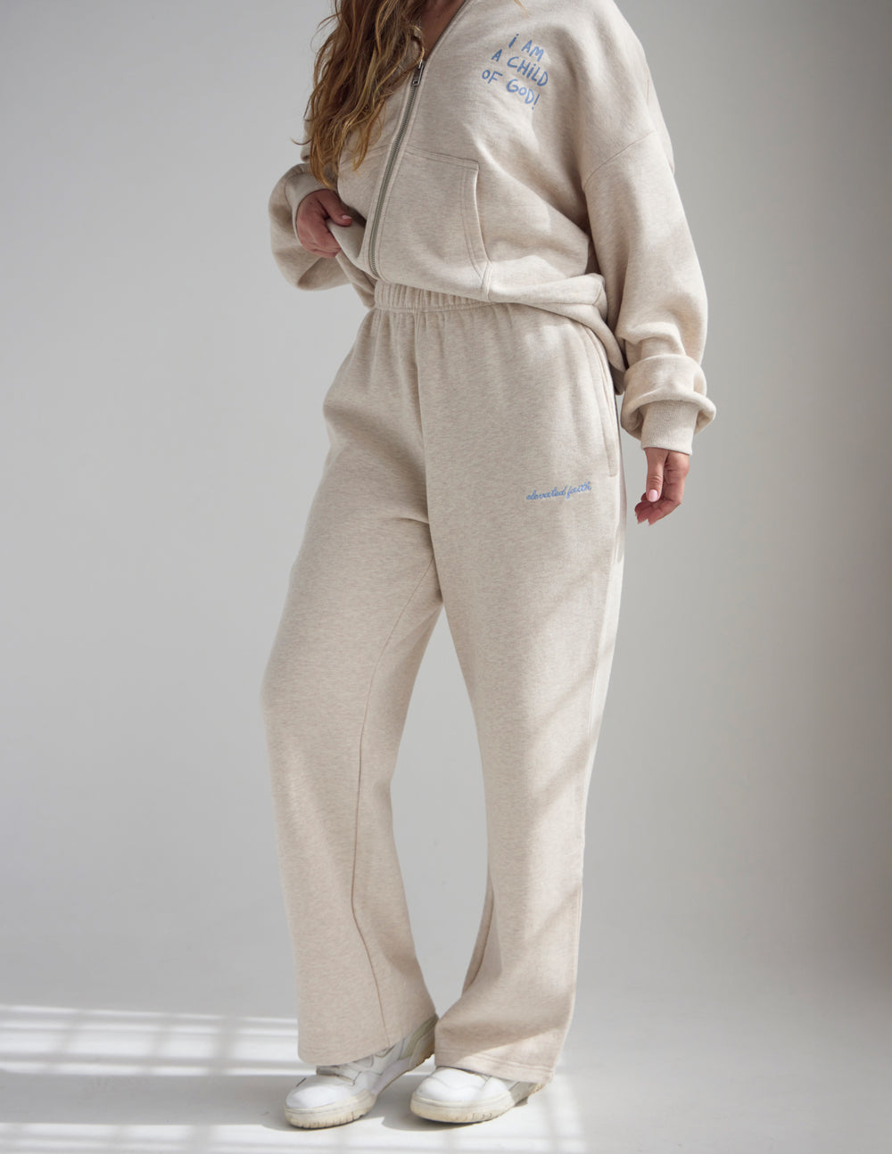 Basics Eggshell Wide Leg Sweatpant