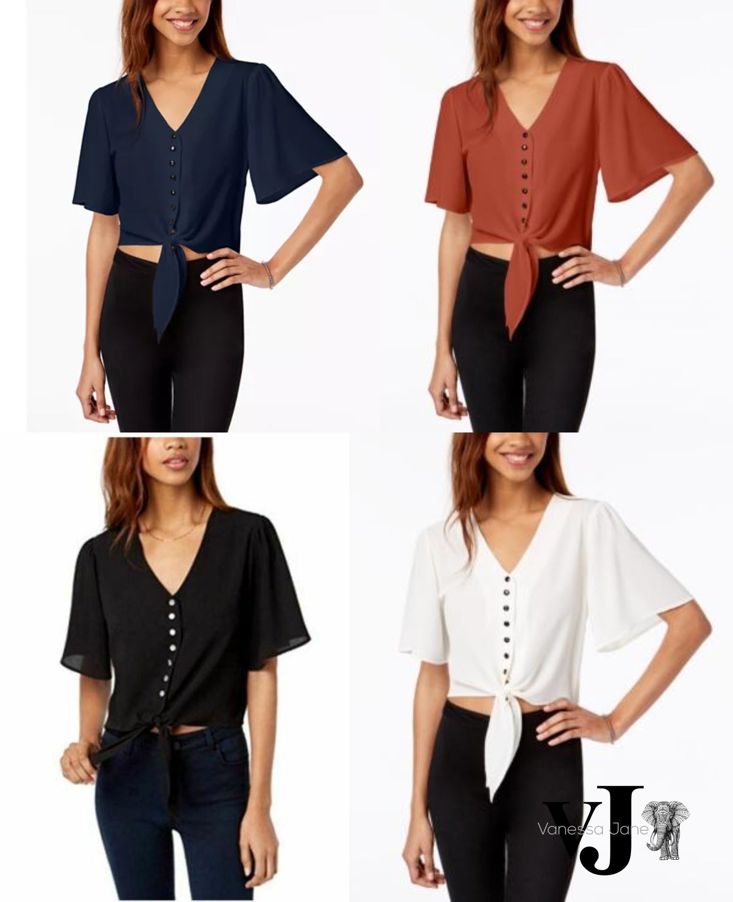 Gypsies &amp; Moondust Juniors Buttoned Tie-Front Camp Shirt