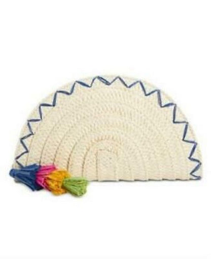 I.n.c. Straw Taco Clutch - Natural/Silver