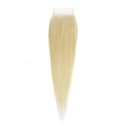 Blonde Straight 4x4 Transparent Lace Human Hair Closure
