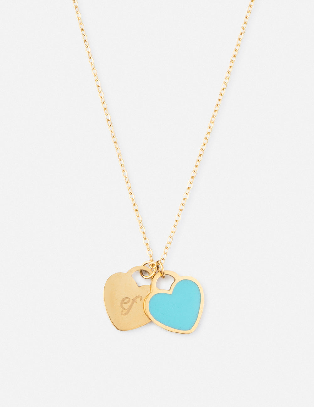 Blue Enamel Heart Logo Necklace