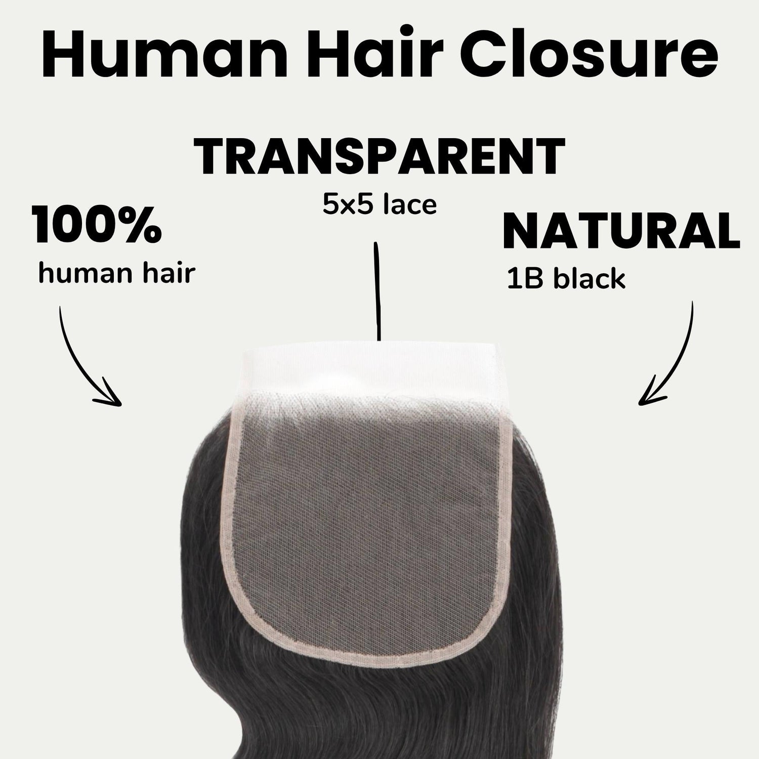 Body Wave 5x5 Transparent Lace Human Hair Closure