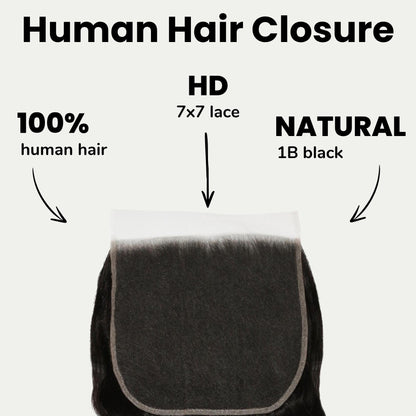 Body Wave 7x7 HD Lace Human Hair Closure