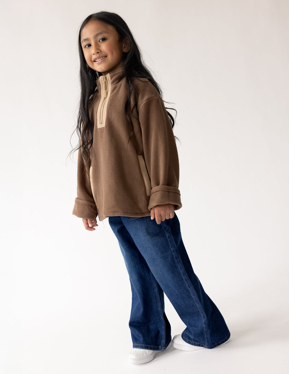 Brown Fleece Kids Pullover