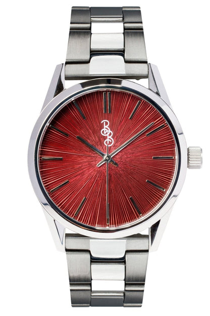 Burgundy Sunburst Watch