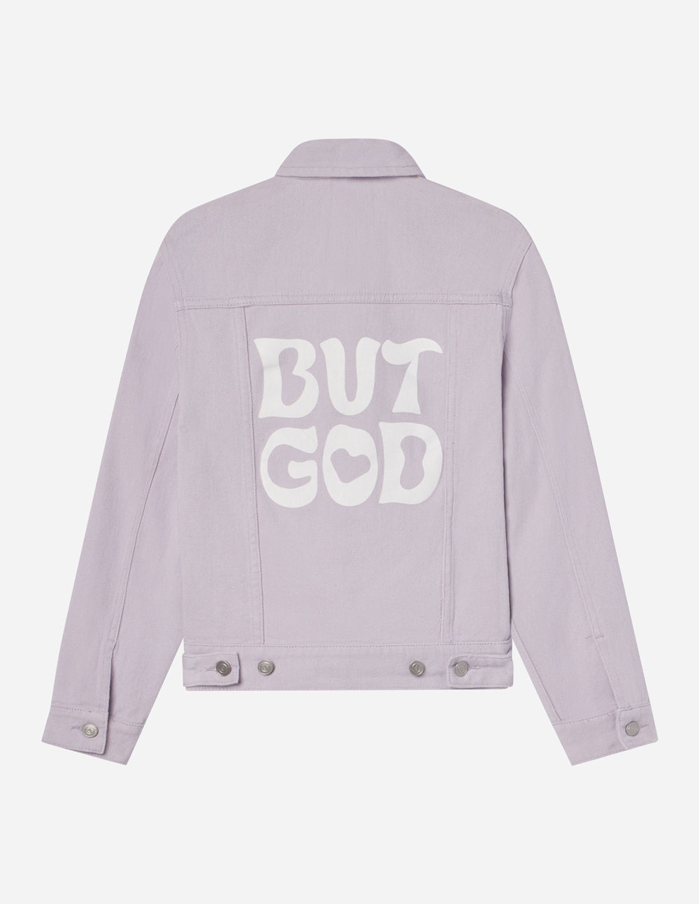 But God Cropped Denim Jacket