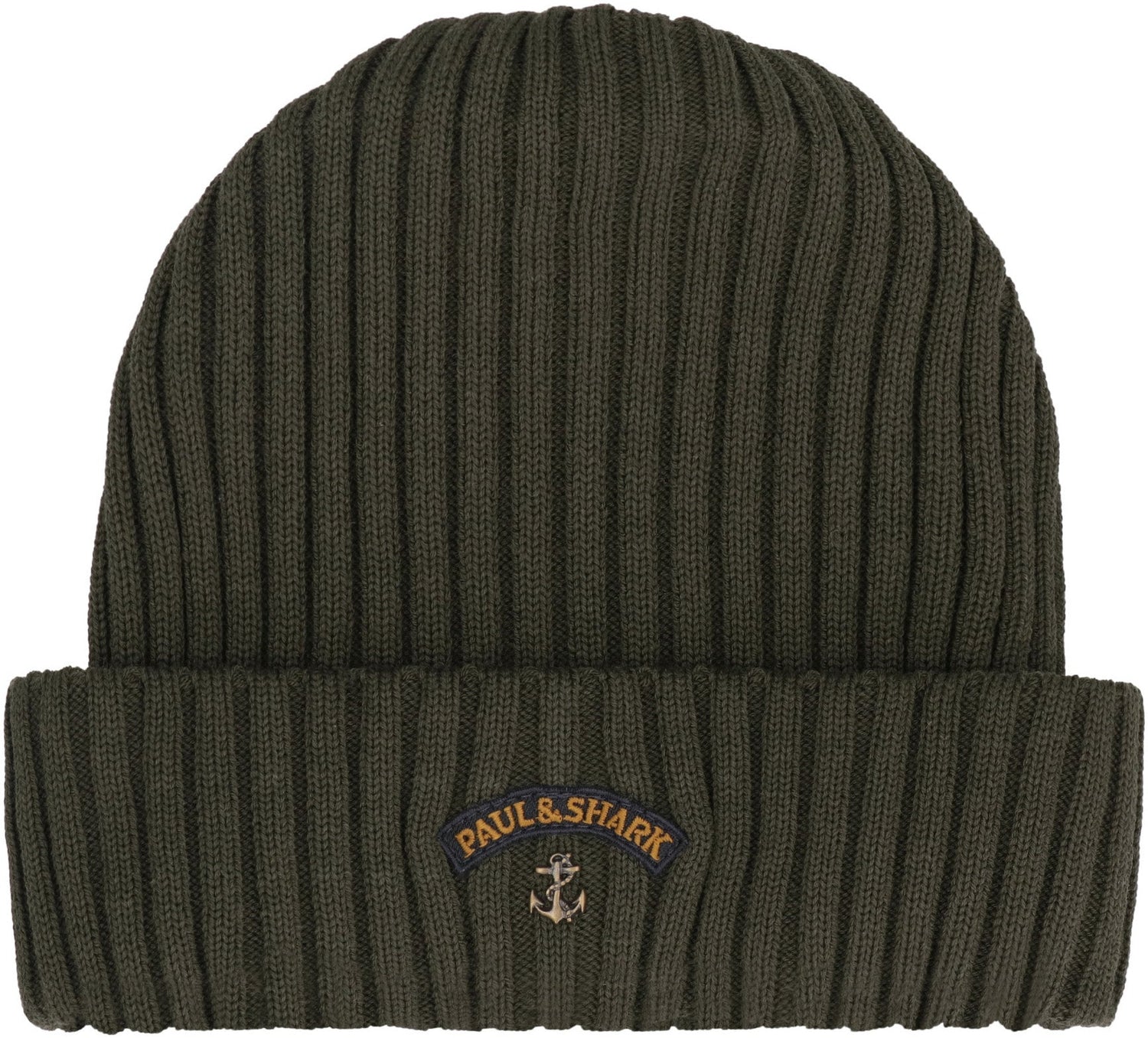 PAUL &amp; SHARK Ribbed Wool Beanie with Front Logo Detail