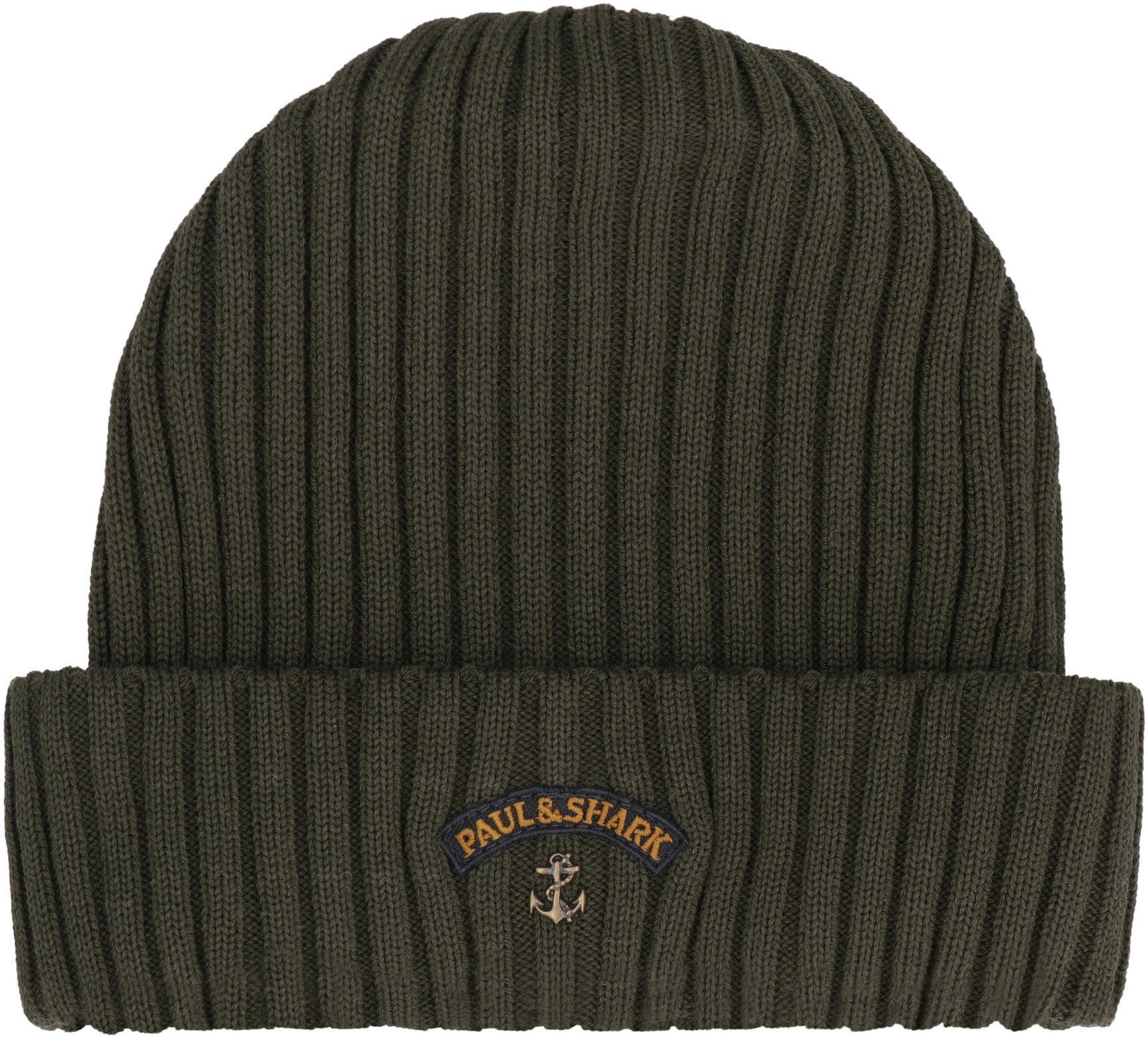 PAUL &amp; SHARK Ribbed Wool Beanie with Front Logo Detail