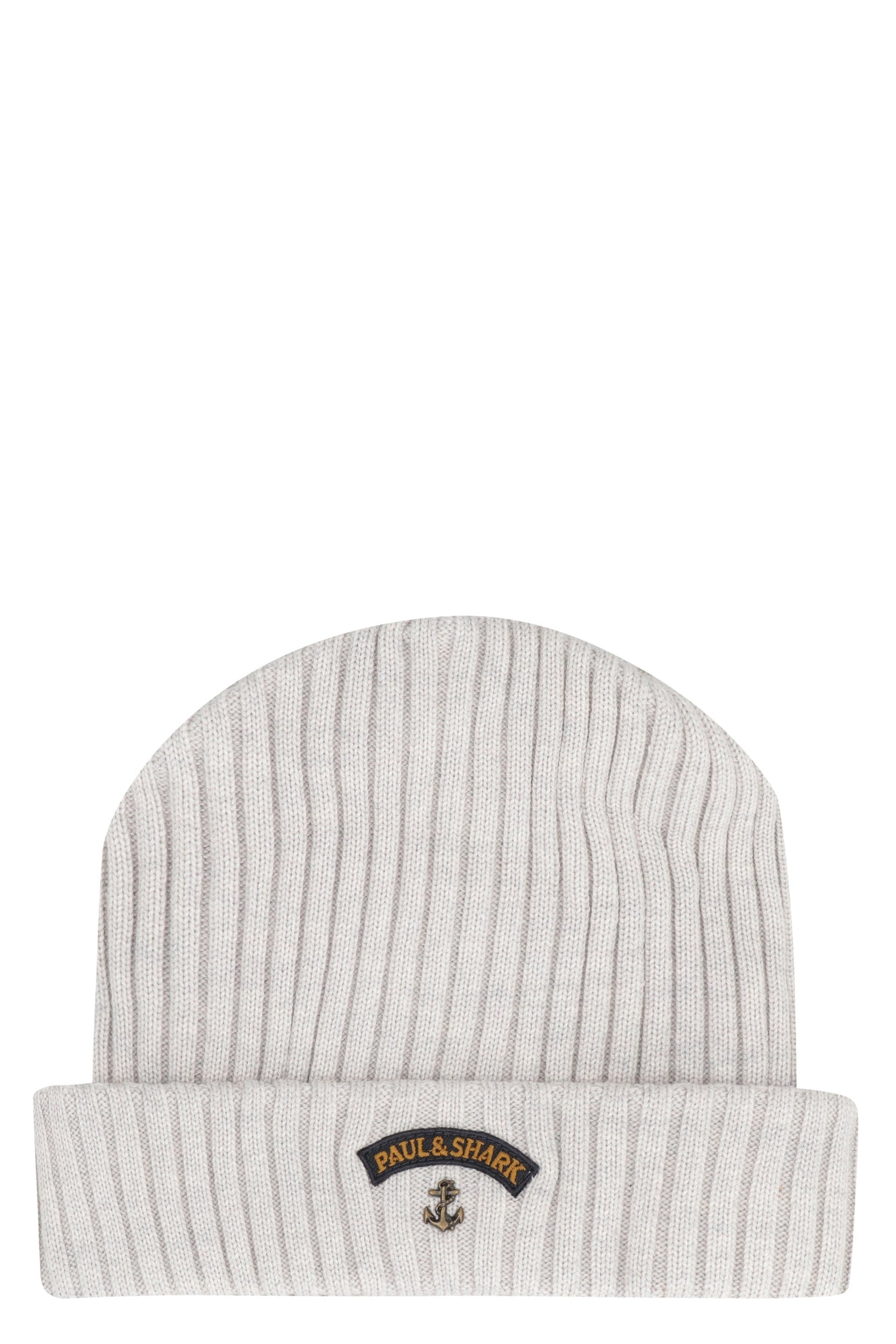 PAUL &amp; SHARK Ribbed Wool Beanie with Front Logo Detail