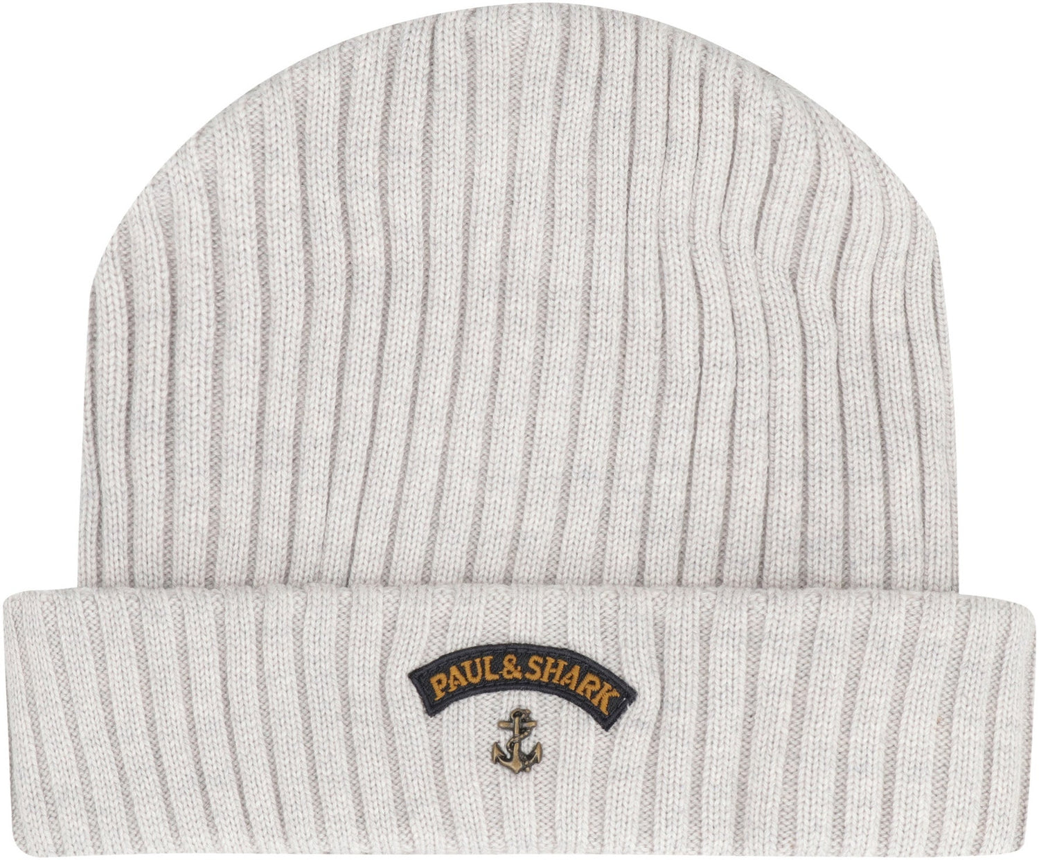 PAUL &amp; SHARK Ribbed Wool Beanie with Front Logo Detail