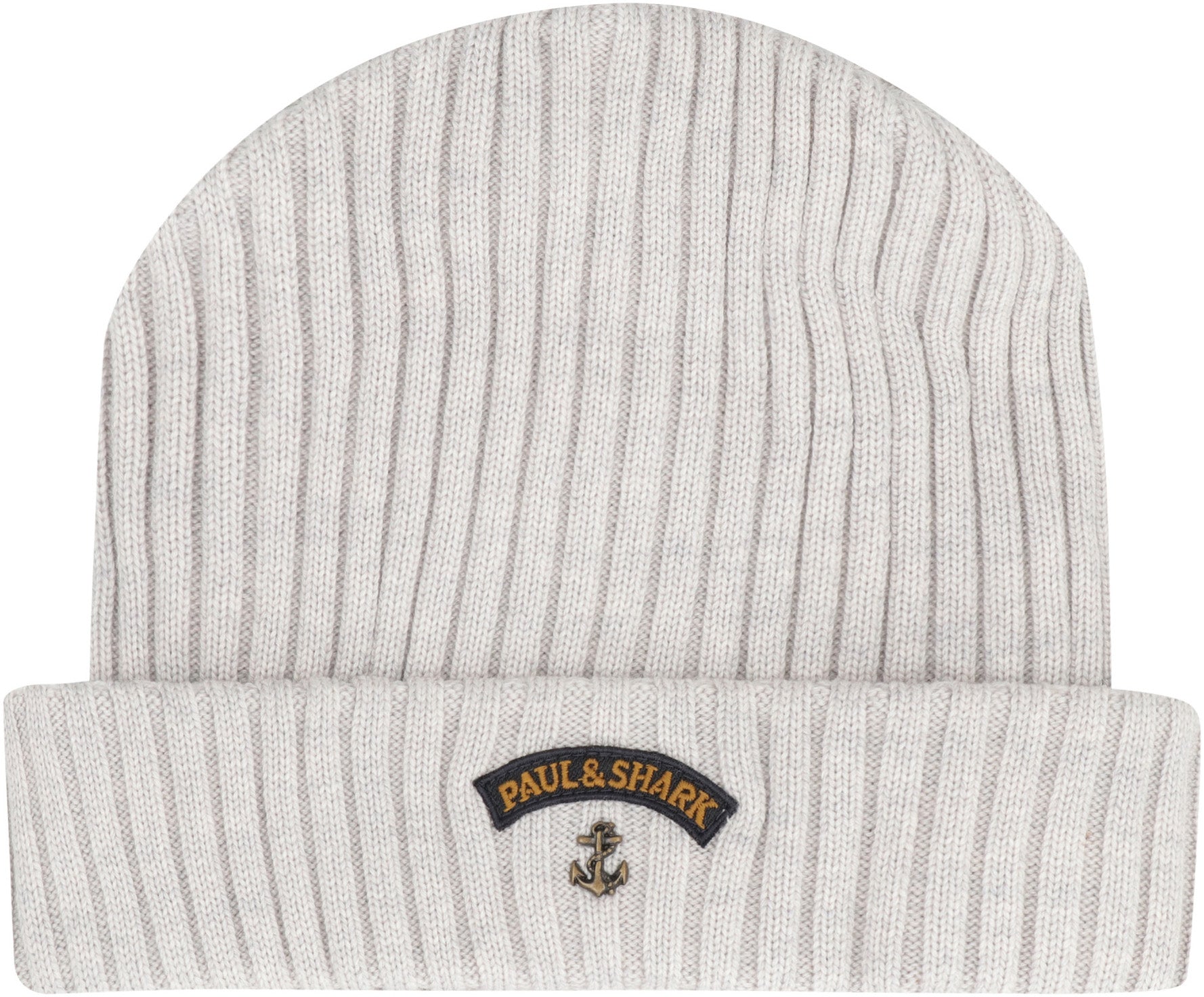 PAUL &amp; SHARK Ribbed Wool Beanie with Front Logo Detail