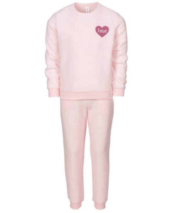 Ideology Toddler Girls 2-Pc. Love Fleece Sweatshirt &amp; Pants Set,Size 3T
