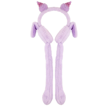 Eklips Kids Purple Plush Earmuffs with Cute Character Design