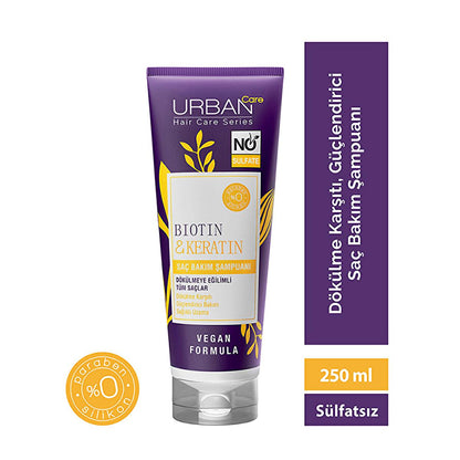 Urban Care Sulfate-Free Biotin &amp; Keratin Anti-Hair Loss Shampoo for Nourished Hair - 8.45 fl oz