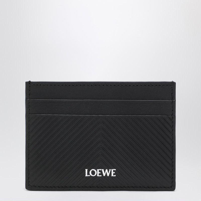 LOEWE Mini Textured Chevron Leather Cardholder