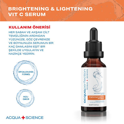 Acqua Perfection Vitamin C Serum - Brightening &amp; Anti-Aging Skincare for Uneven Skin Tone - 30ml