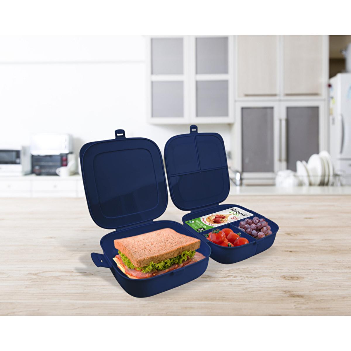 Decobella Double-Lid Food Container - Portable, Compartmentalized Lunch Box for Kids and Adults