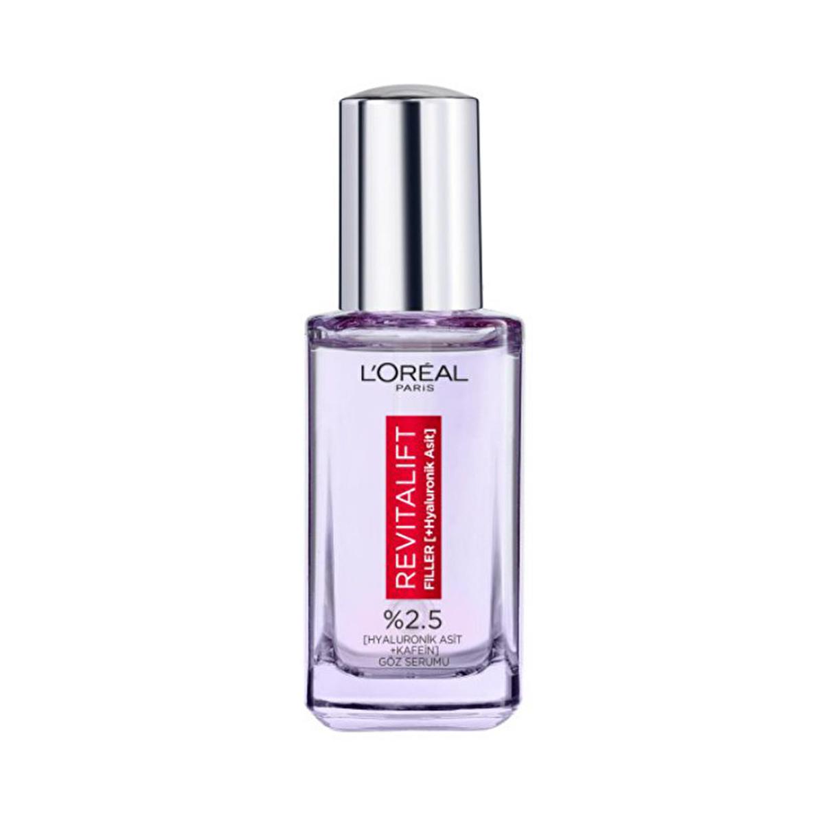 Loreal Paris Revitalift Filler: Hyaluronic Acid + Caffeine Eye Serum - Reduce Dark Circles, Wrinkles, &amp; Puffiness for Brighter Eyes