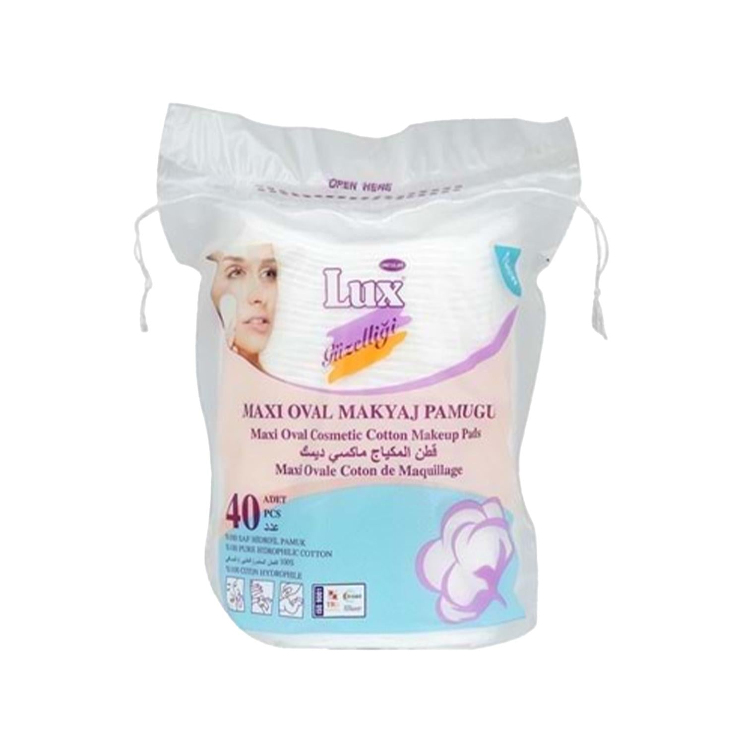 Lux Makeup Removal Pads - Oval Shape for Gentle &amp; Effective Makeup Removal - 40 Count