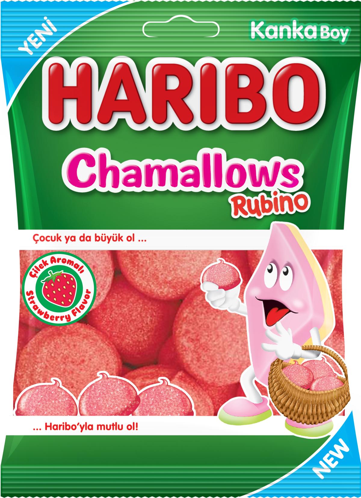 Haribo Rubino Strawberry Flavored Marshmallow Confectionery - 70g Soft &amp; Chewy Treat