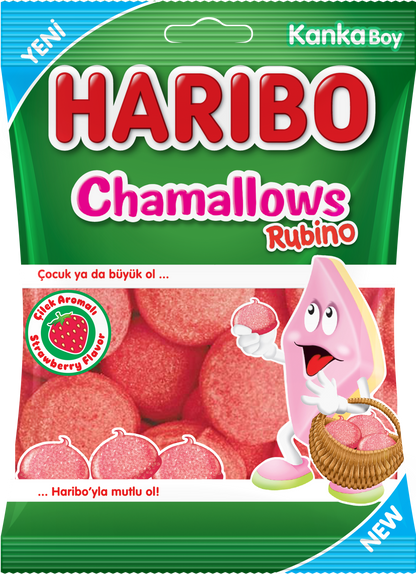 Haribo Rubino Strawberry Flavored Marshmallow Confectionery - 70g Soft &amp; Chewy Treat