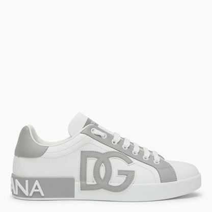 Dolce&amp;Gabbana Portofino White/Grey Leather Trainer