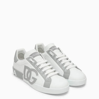Dolce&amp;Gabbana Portofino White/Grey Leather Trainer