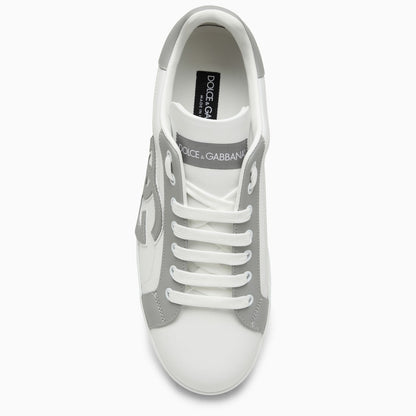 Dolce&amp;Gabbana Portofino White/Grey Leather Trainer