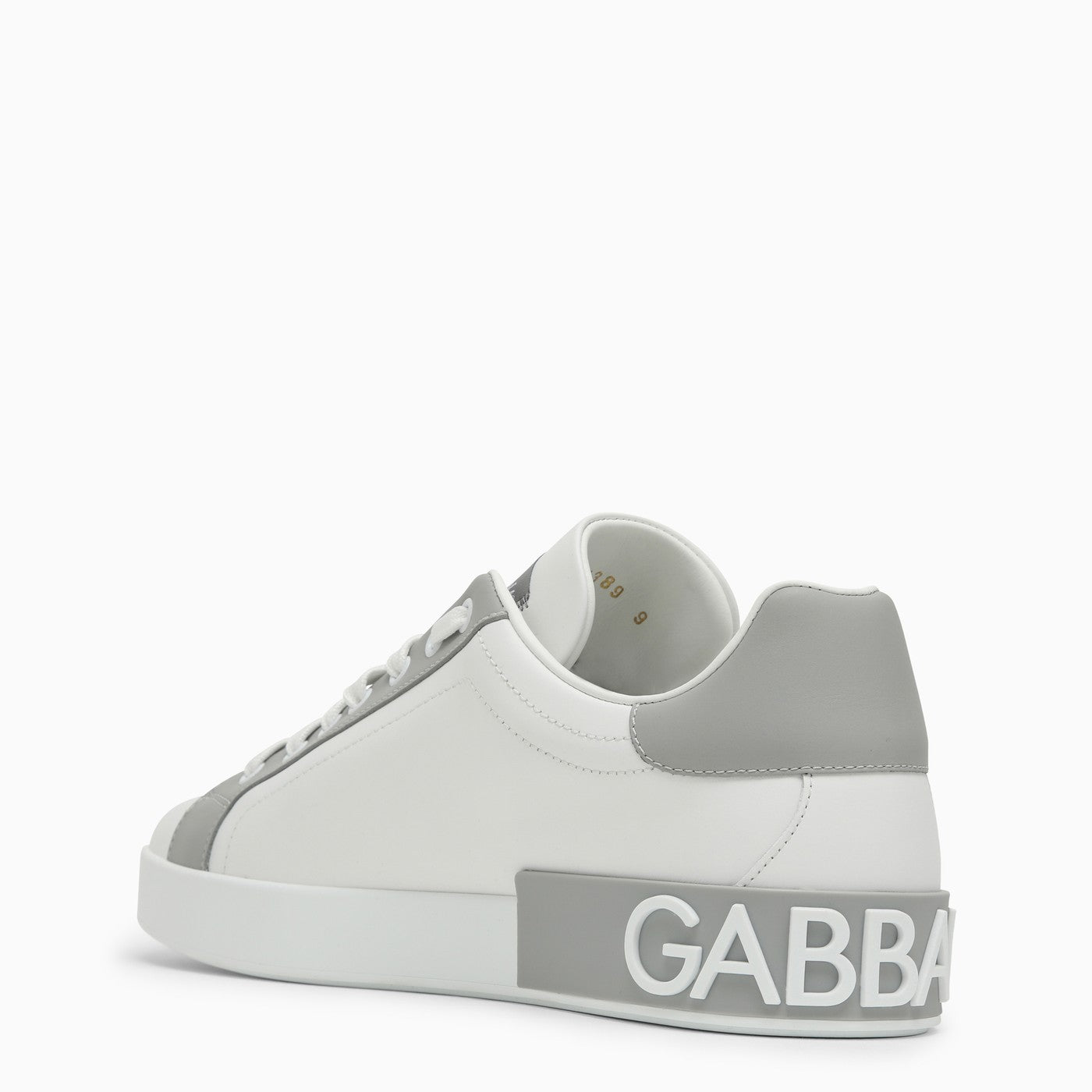 Dolce&amp;Gabbana Portofino White/Grey Leather Trainer