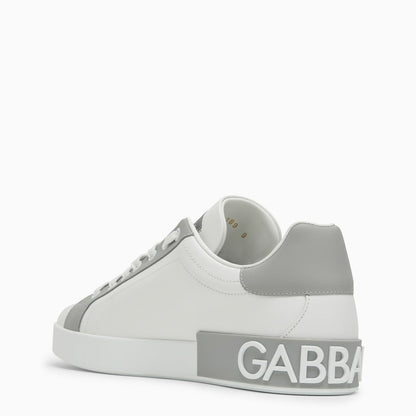 Dolce&amp;Gabbana Portofino White/Grey Leather Trainer