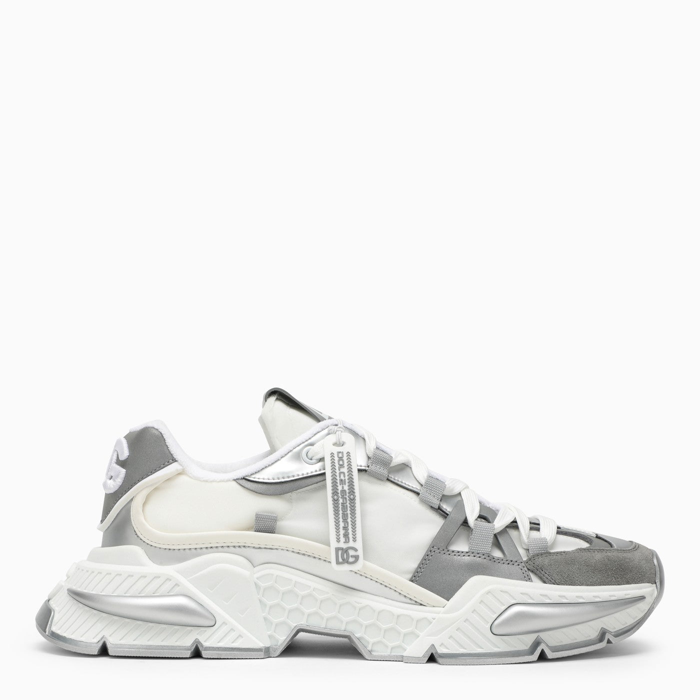 Dolce&amp;Gabbana Air Master Silver/White Fabric Sneaker