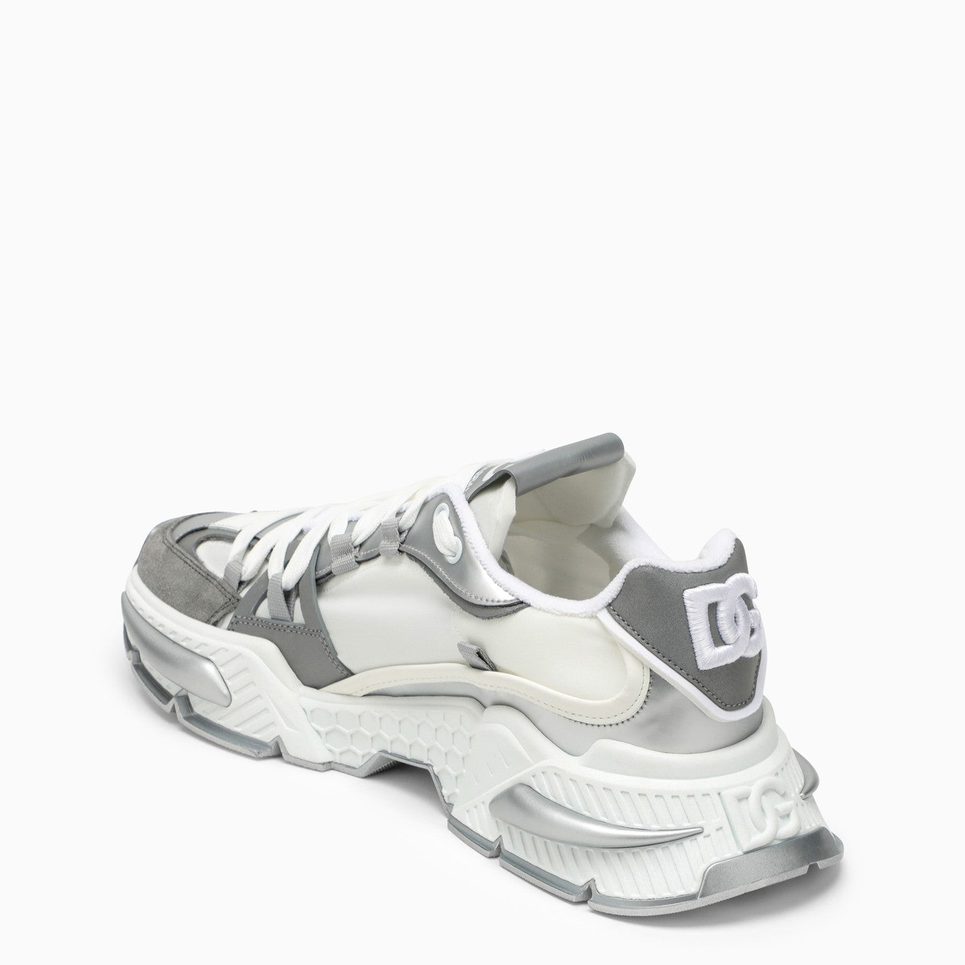 Dolce&amp;Gabbana Air Master Silver/White Fabric Sneaker