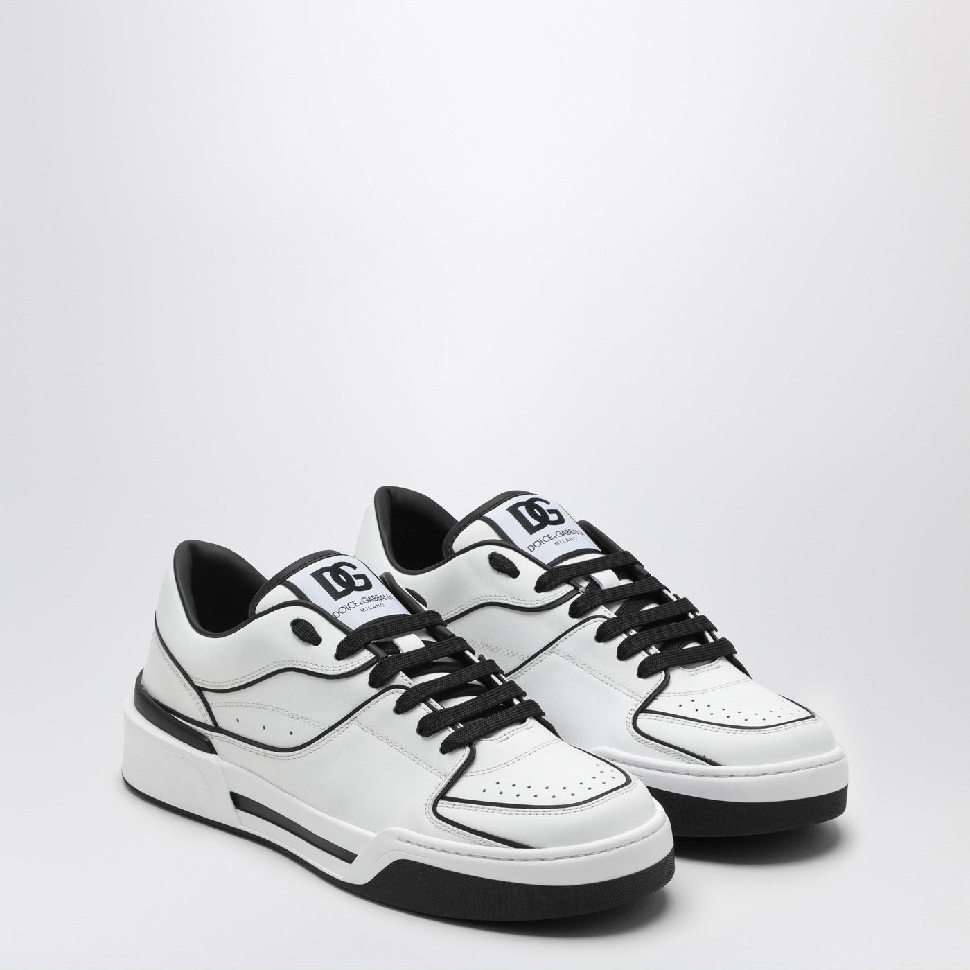 Dolce&amp;Gabbana New Roma White/Black Leather Low Sneaker