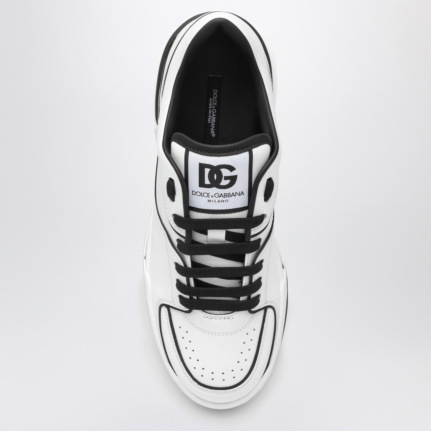 Dolce&amp;Gabbana New Roma White/Black Leather Low Sneaker