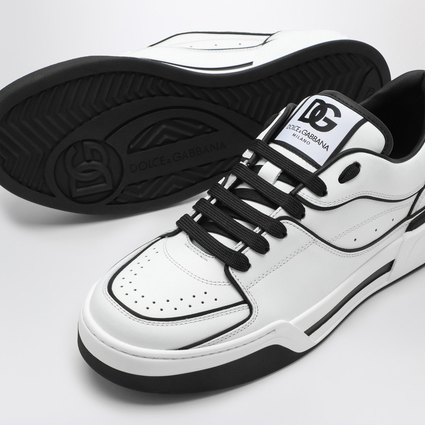 Dolce&amp;Gabbana New Roma White/Black Leather Low Sneaker