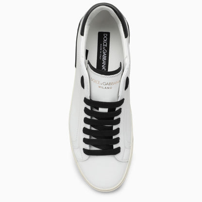 Dolce &amp; Gabbana Portofino Vintage White/Black Leather Trainer