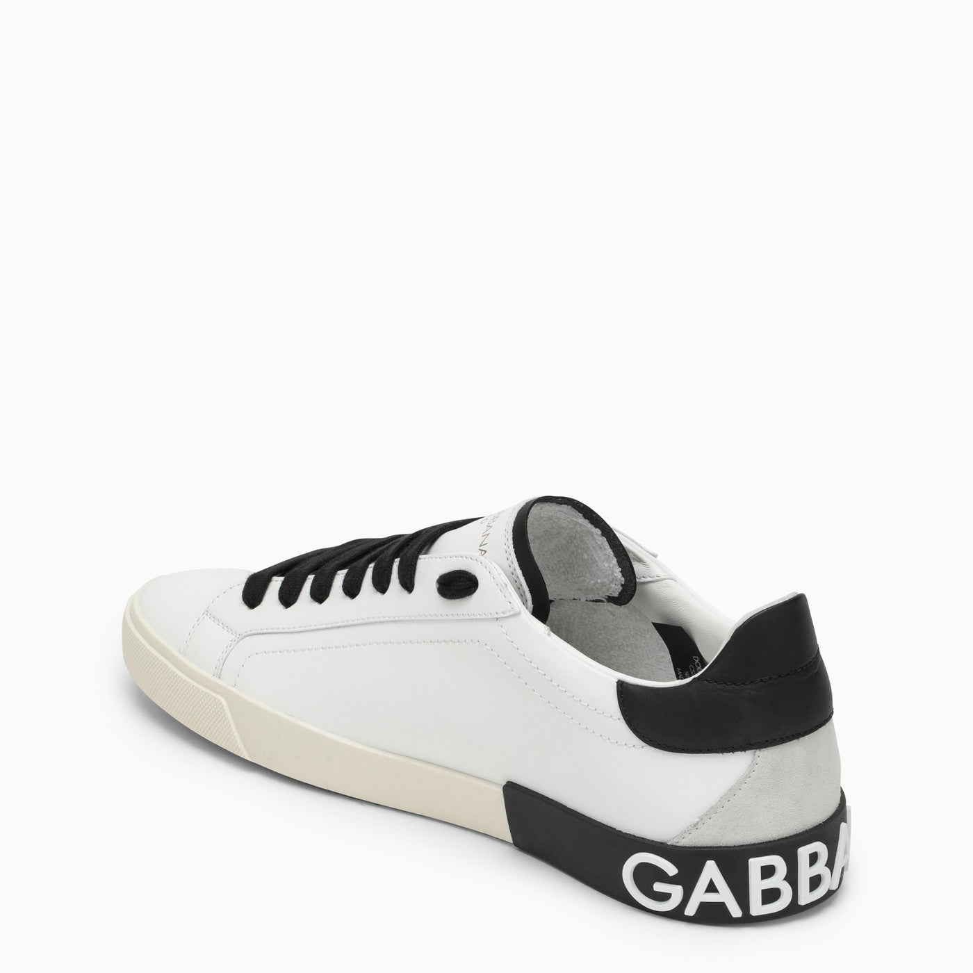 Dolce &amp; Gabbana Portofino Vintage White/Black Leather Trainer