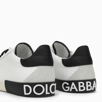 Dolce &amp; Gabbana Portofino Vintage White/Black Leather Trainer