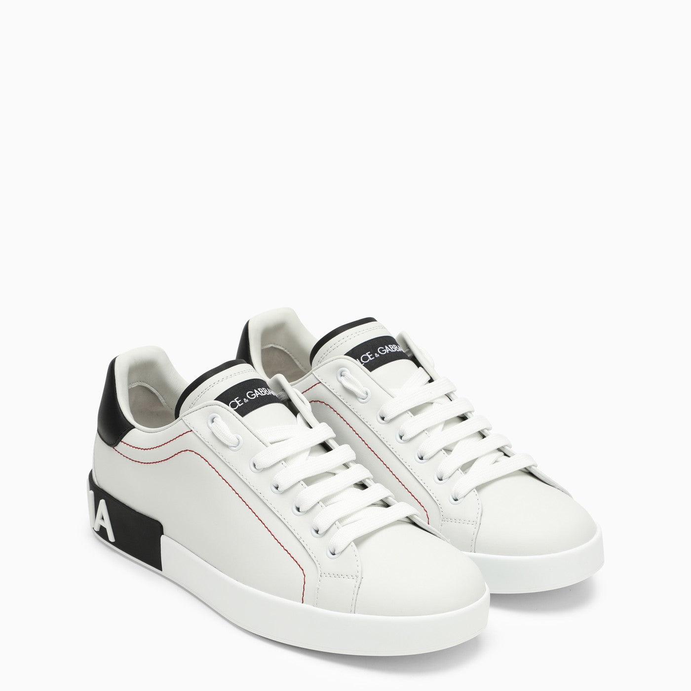 Dolce &amp; Gabbana Portofino White/Black Leather Trainer