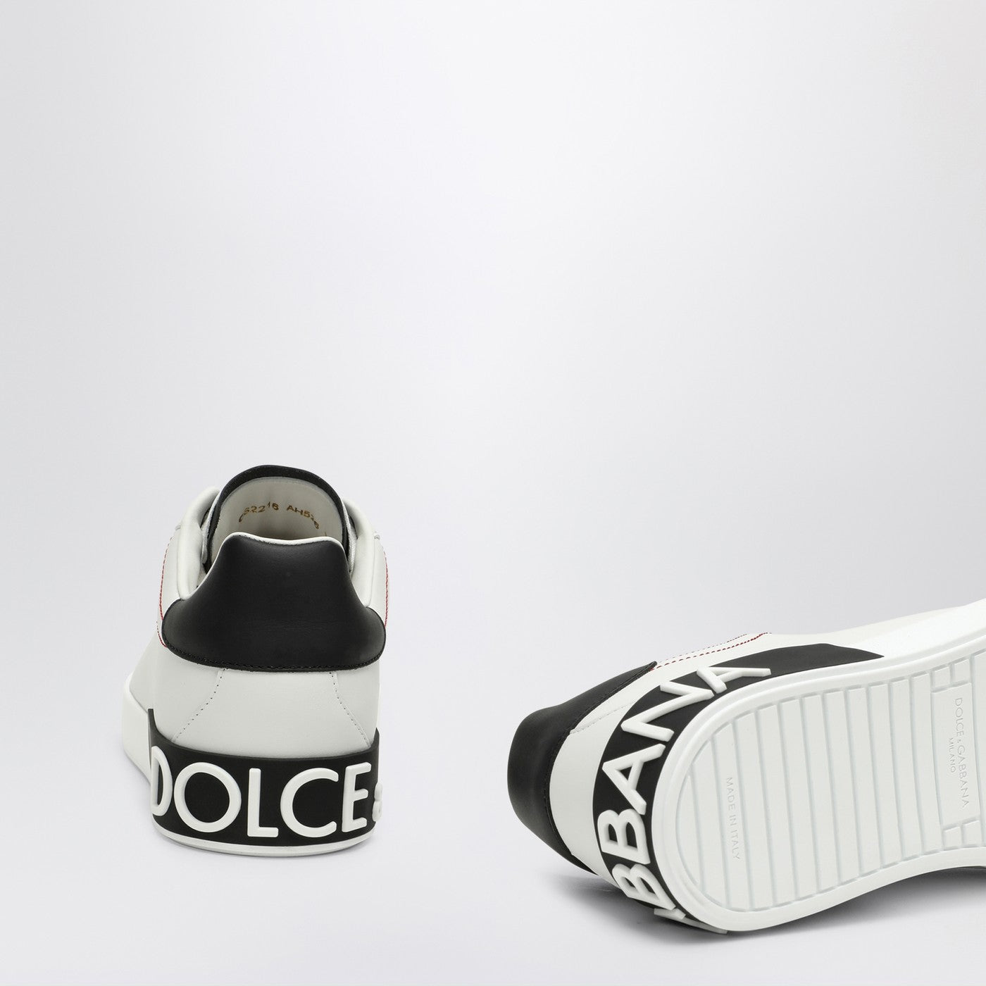 Dolce&amp;Gabbana Portofino White/Black Leather Trainer
