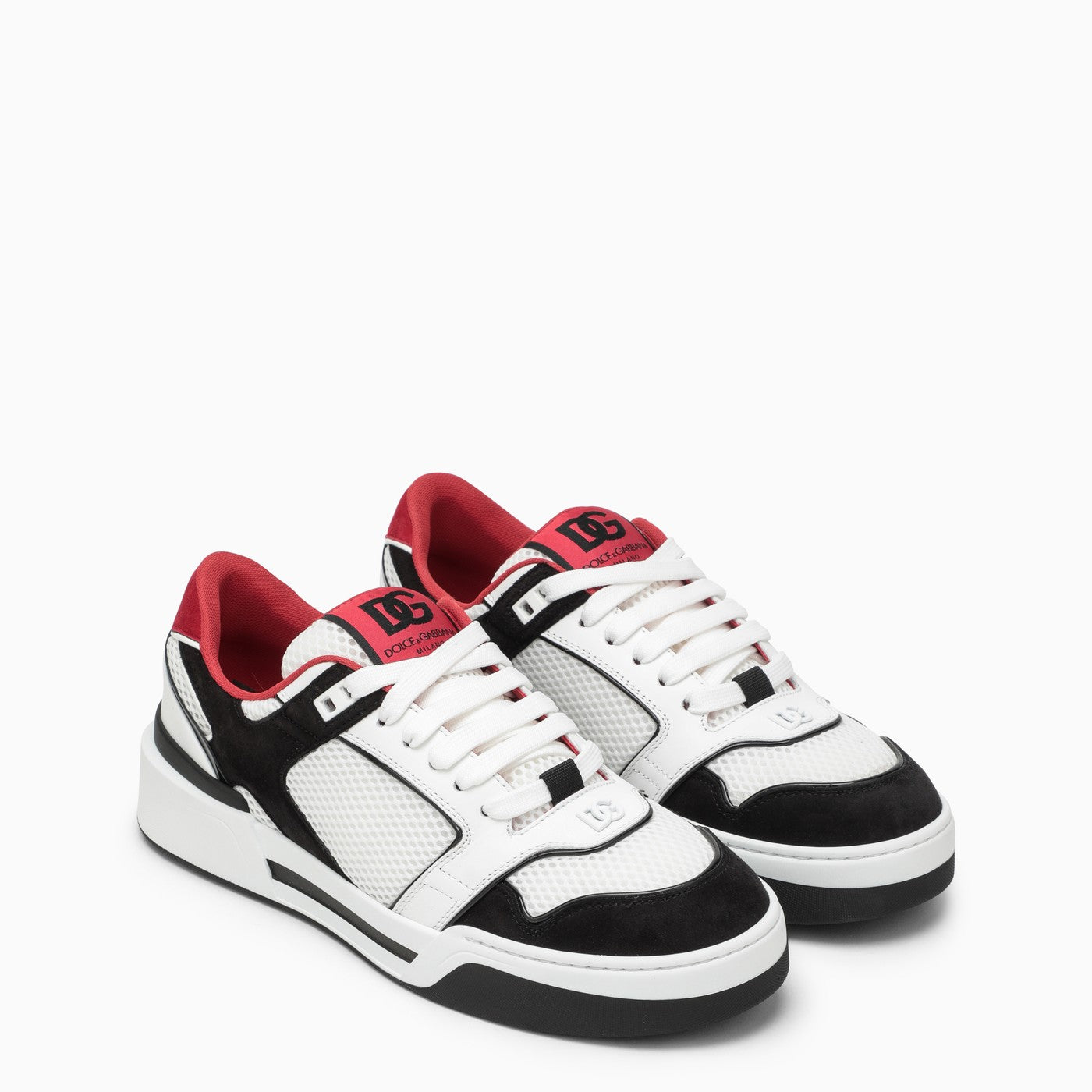 Dolce &amp; Gabbana Black And White Leather Trainer
